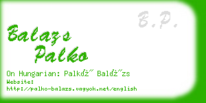 balazs palko business card